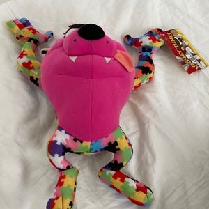 Looney Tunes Tasmanian Devil Neon Puzzle Plush NWT RARE